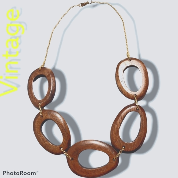 unknown Jewelry - Vintage necklace wooden jewelry retro hippy